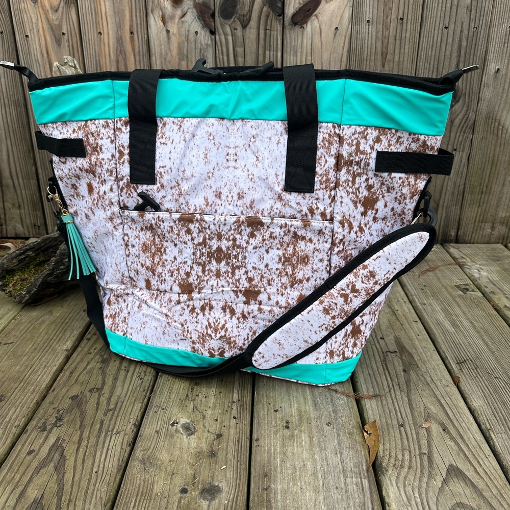 🐮NEW COW PRINT INSULATED COOLER/ THERMAL LUNCH PICNIC BEACH BAG TOTE🐮 - Picture 11 of 11